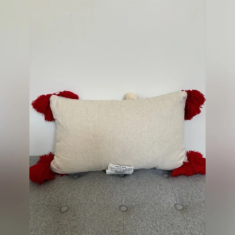 NWT Opalhouse x Jungalow Santa Dog Embroidered Lumbar Christmas Pillow